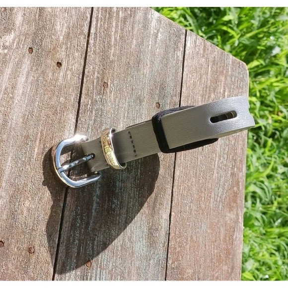 Steve Madden Skinny Belt w Silver Buckle Light Gray Classic Women's 38x.75" NWOT - Picture 2 of 12